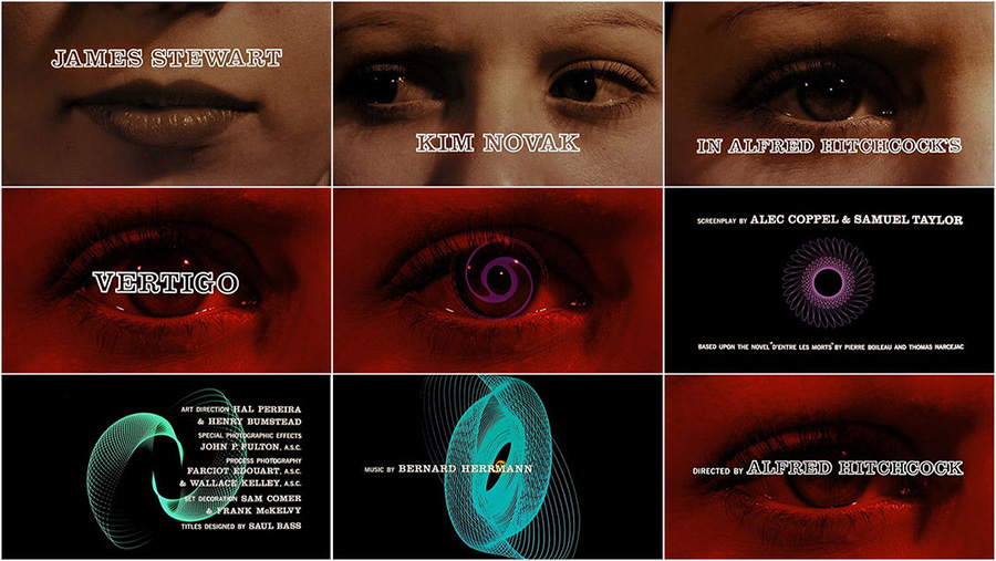 Image of freeze frames from Vertigo's title sequence